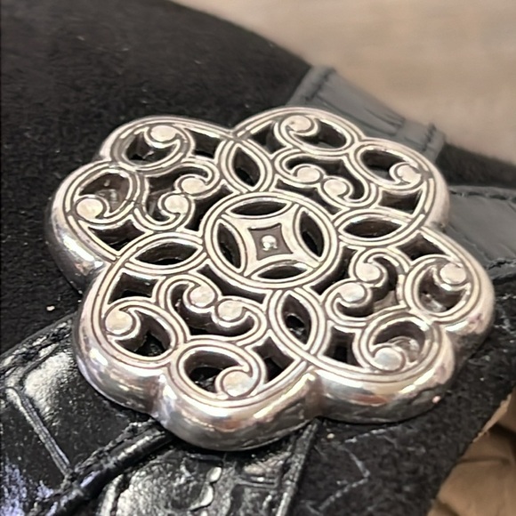 Brighton DANCER Black Suede Croc Embossed Ballet Flats Size 9 - Picture 12 of 14